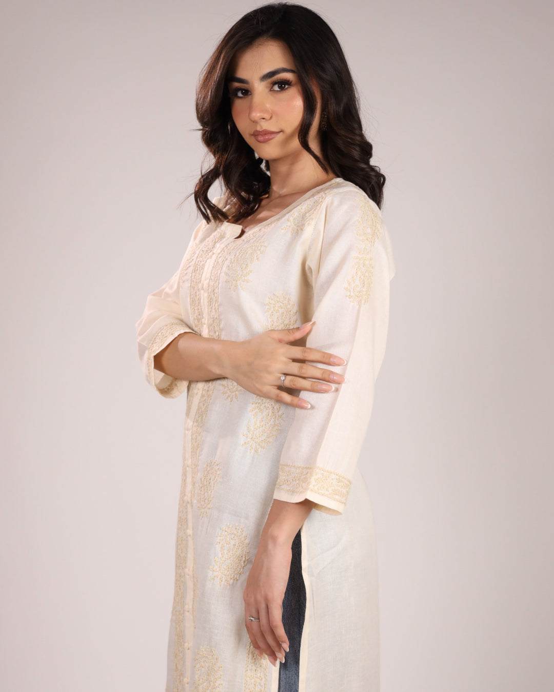 Yellow Chikankari Ladies Kurta