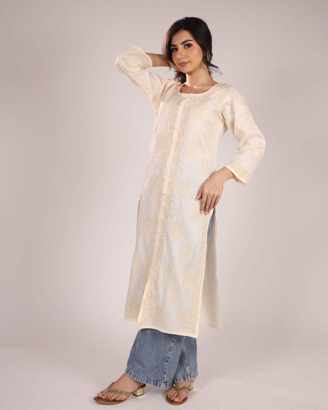 Yellow Chikankari Ladies Kurta