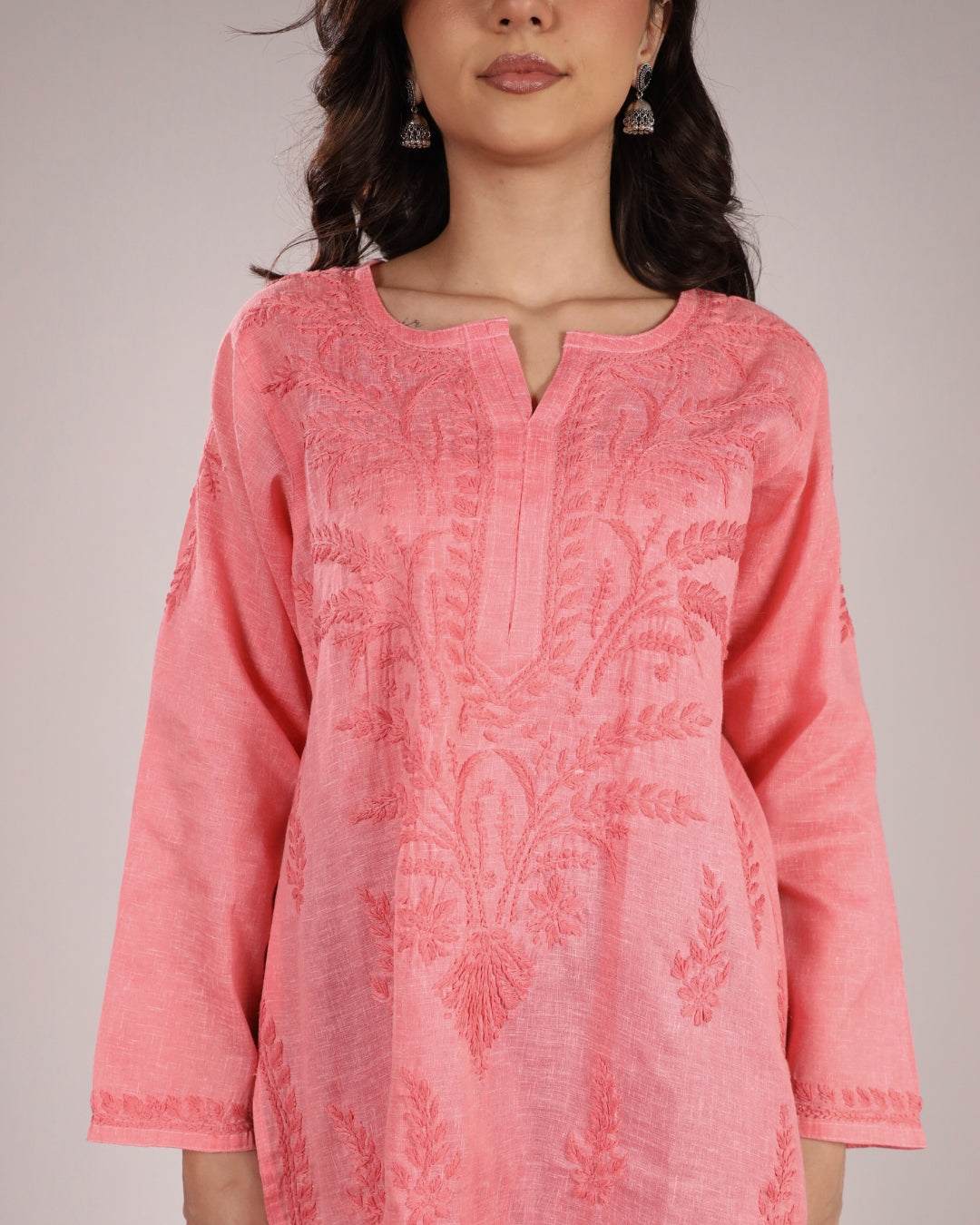 Cotton Chikan Kurti For Women