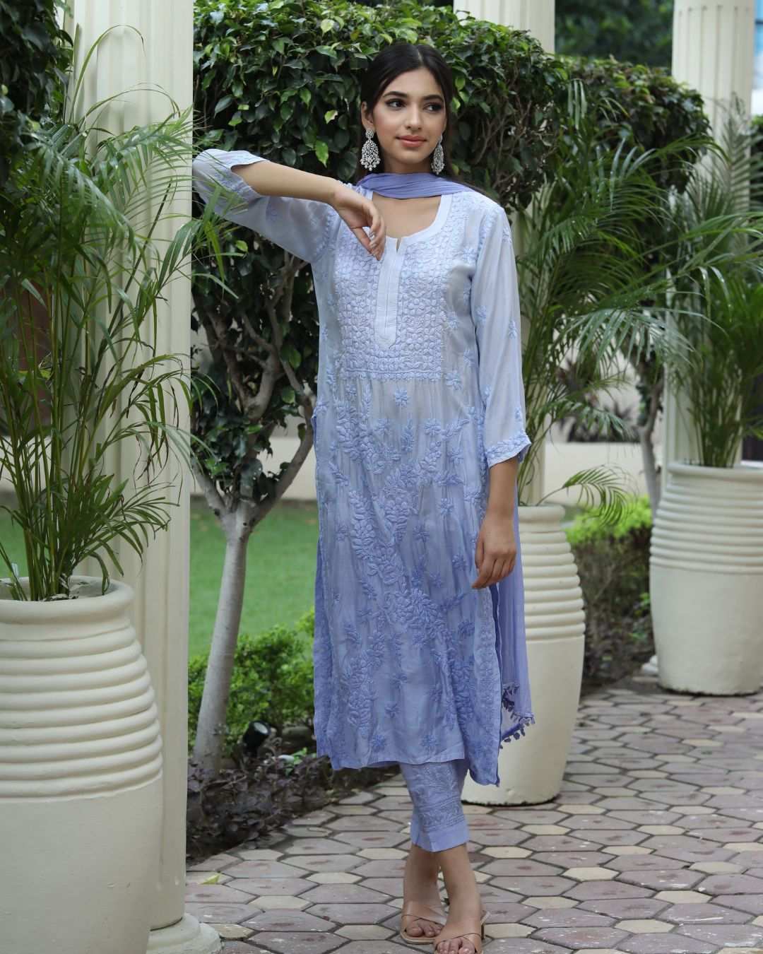 Gauhar Chikan Kurta Set