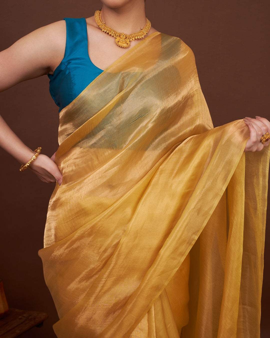 Banarasi Tissue Saree - Regal Gold