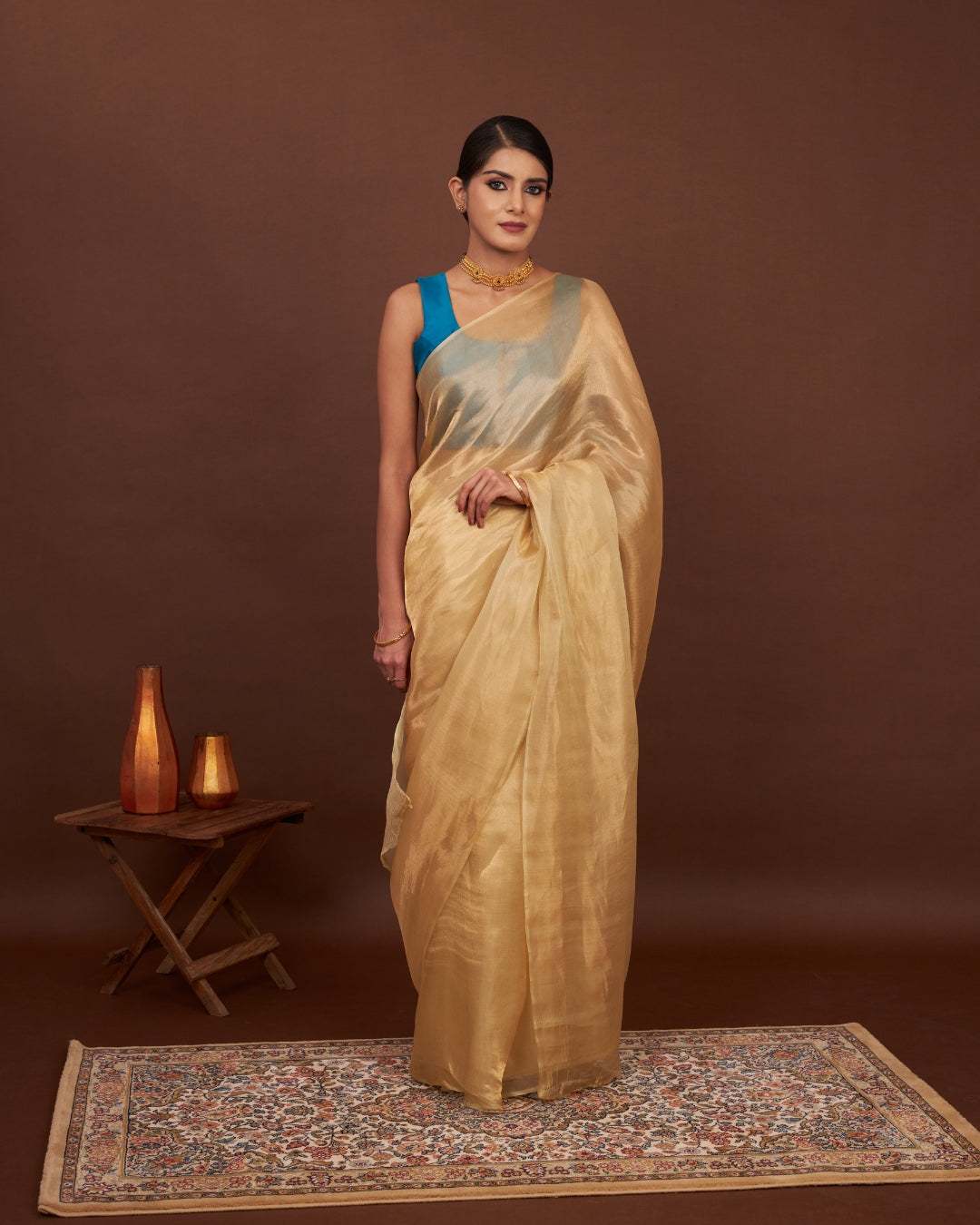 Banarasi Tissue Silk Saree-Golden Gleam