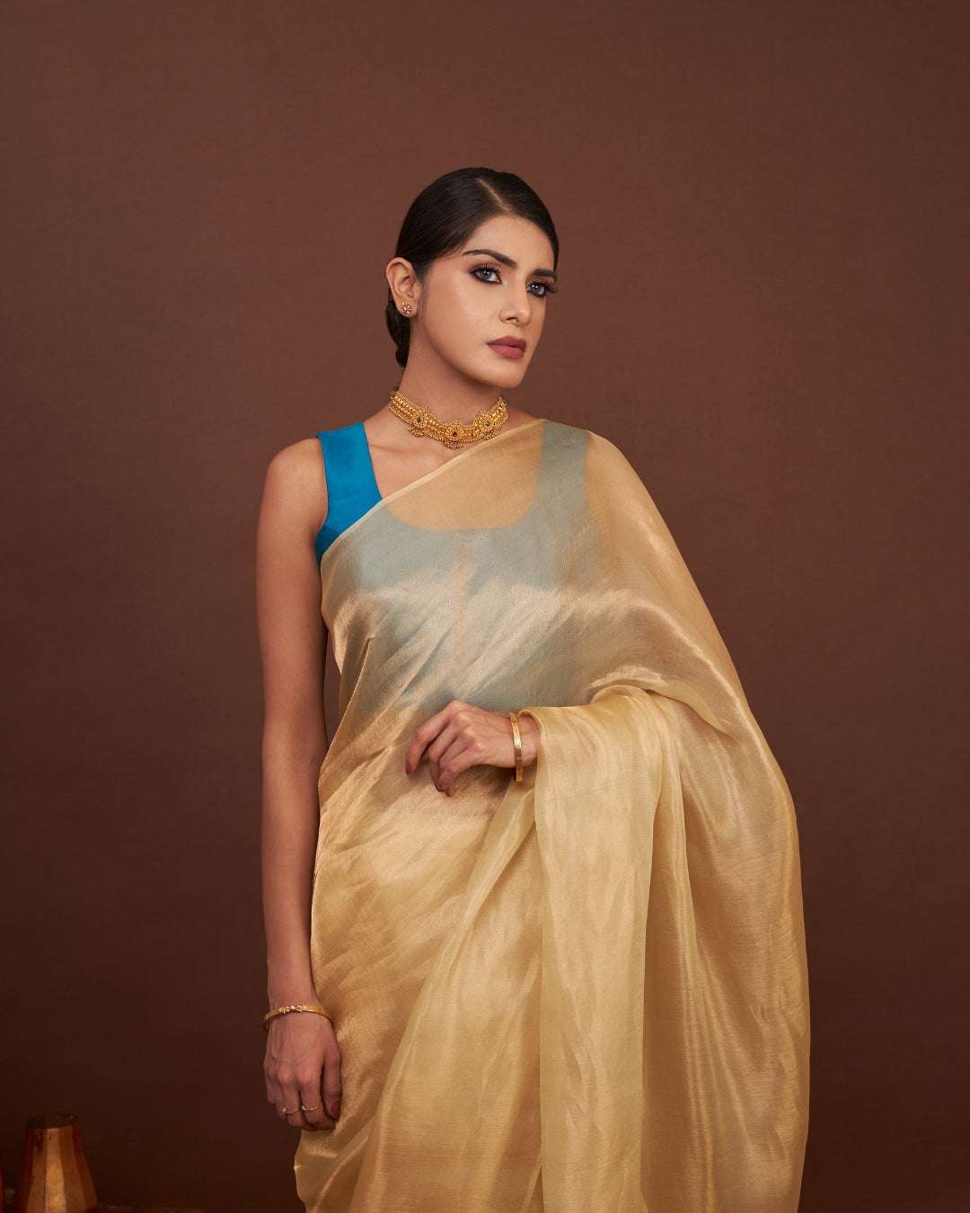 Banarasi Tissue Silk Saree-Golden Gleam