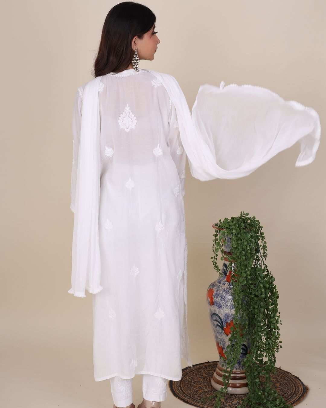 Gulaabo Star White chikankari Kurta Set