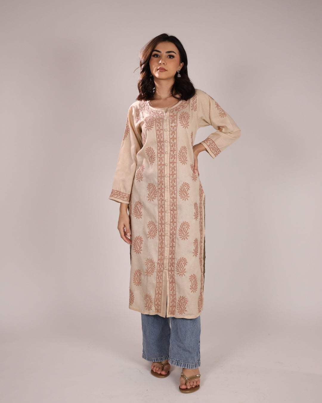 Cotton Chikankari Kurta For Women