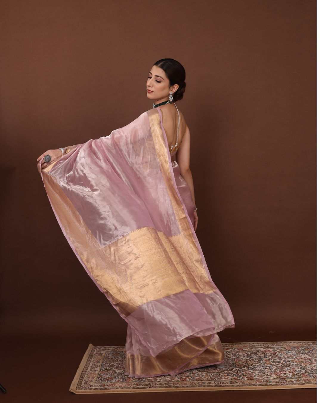 Banarasi Tissue Silk Saree - Regal Pearl Pink