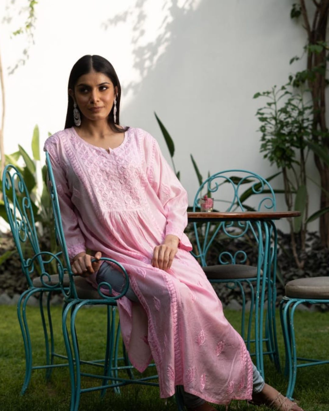 Pink Lucknowi Kurta
