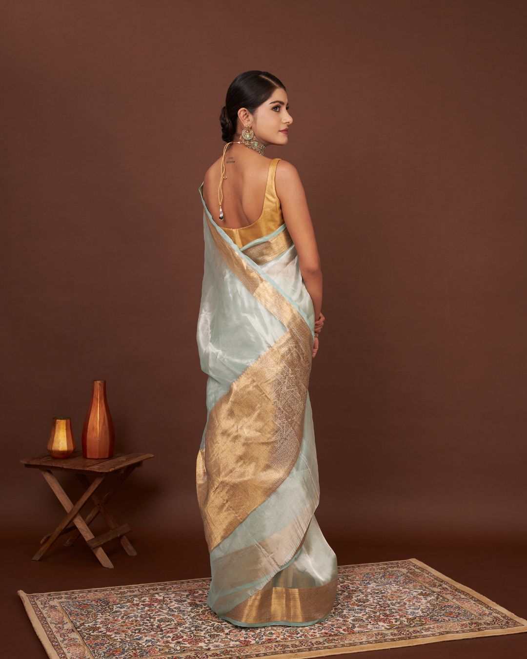 Regal Celestial Green Tissue Silk Saree