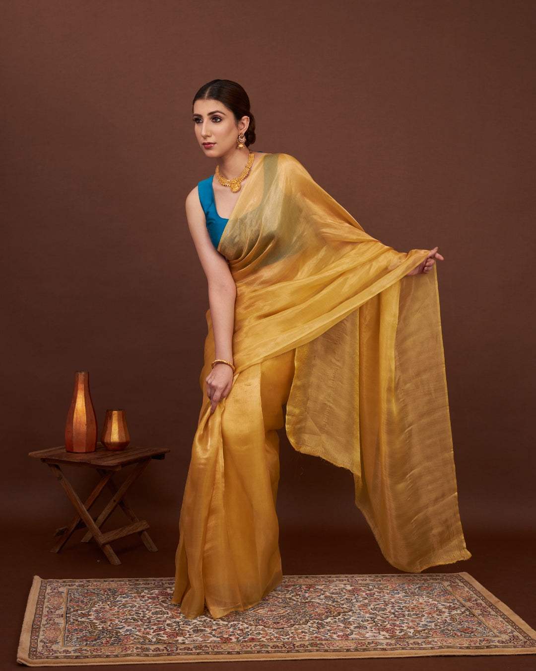 Banarasi Tissue Saree - Regal Gold