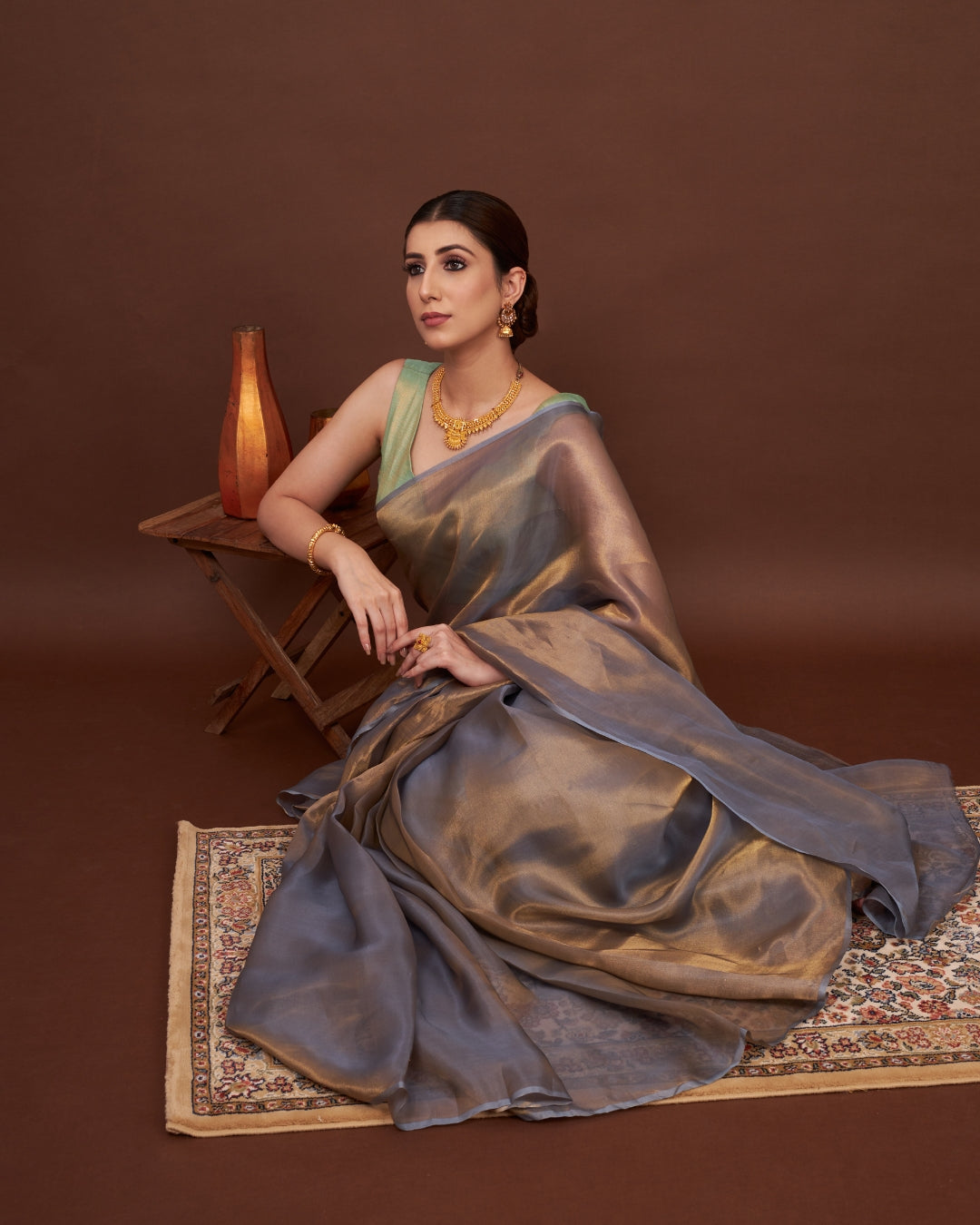 Regal Moonlit Grace Tissue Saree