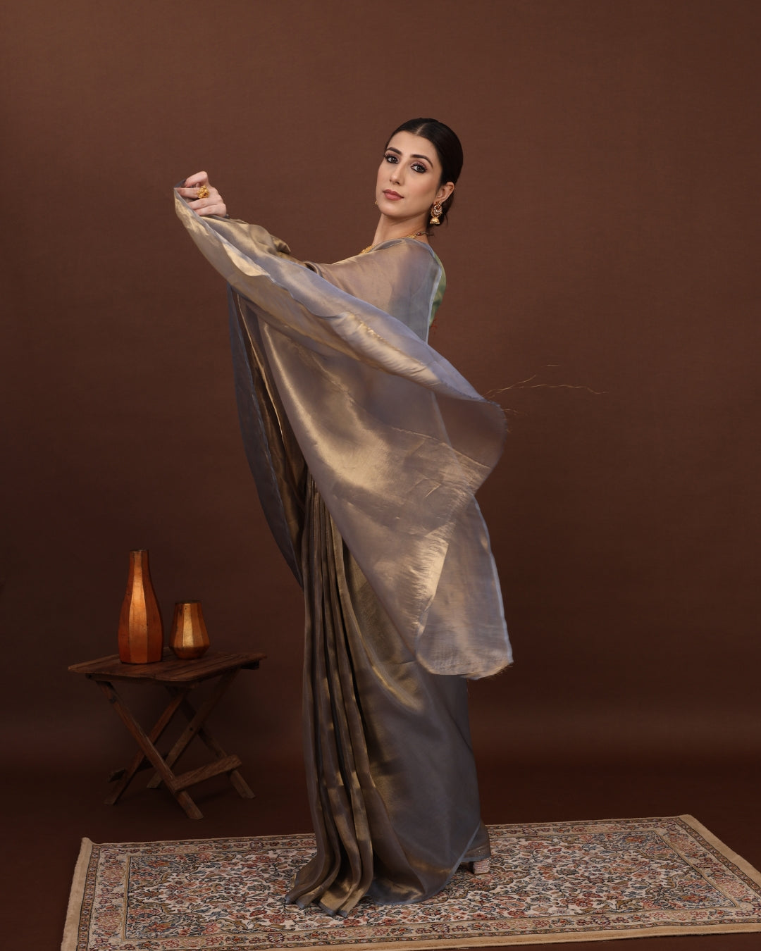 Regal Moonlit Grace Tissue Saree