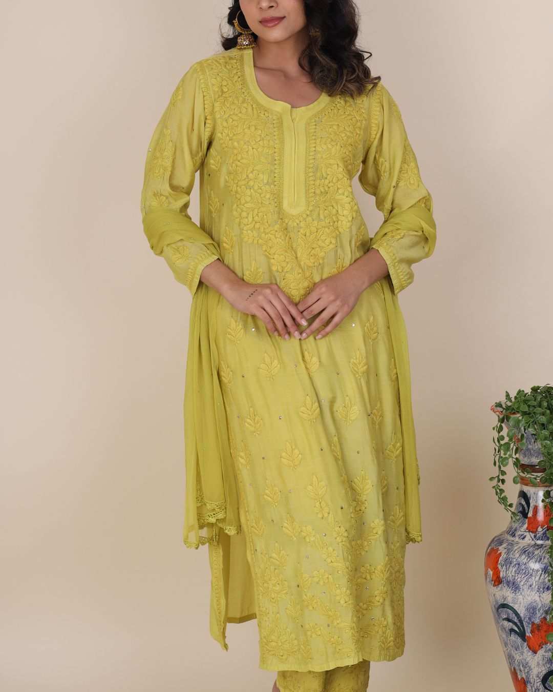 Gulaabo Lime Green Kurta Set