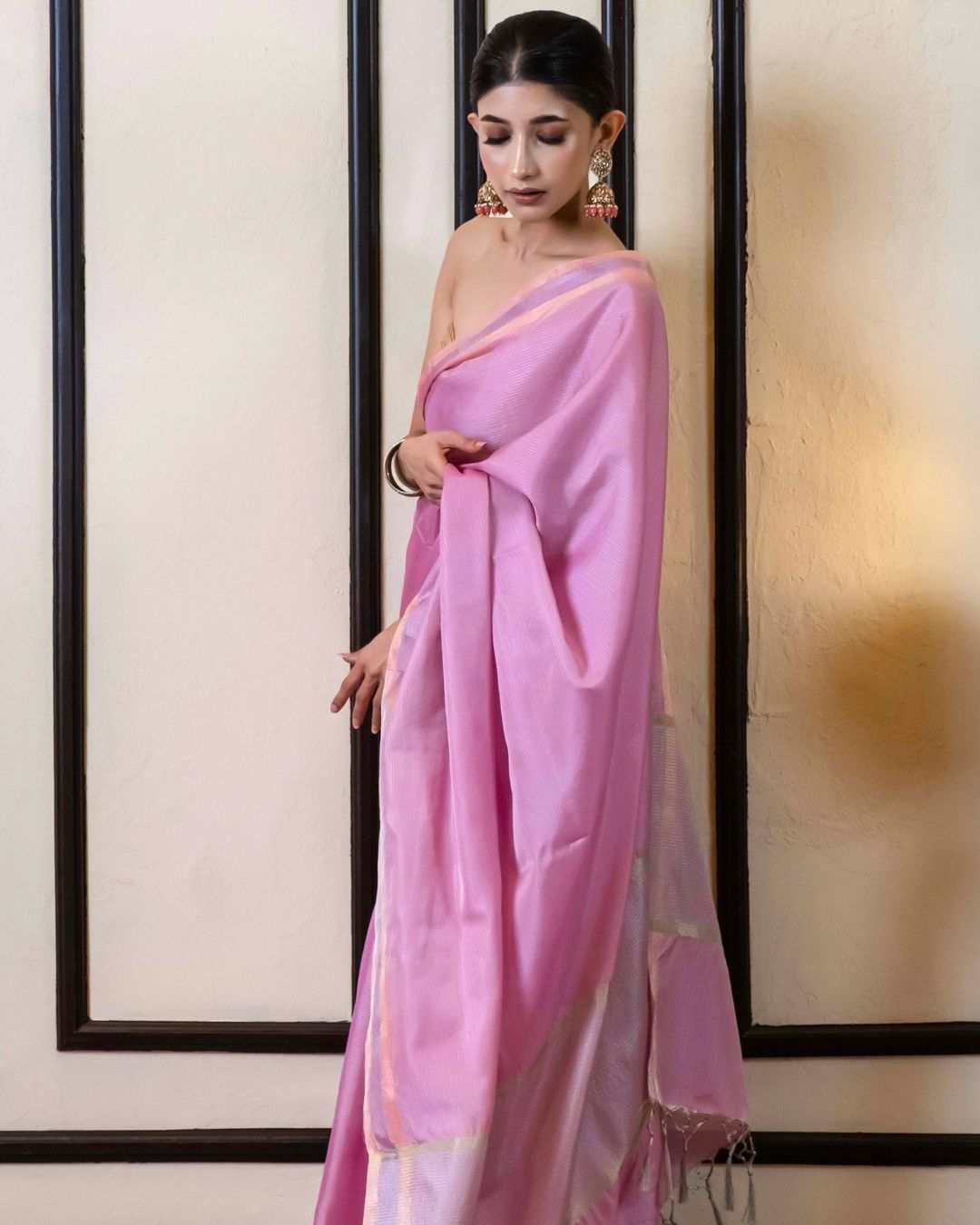 Riwaaz Lady Pink Tissue Banarasi Silk Saree