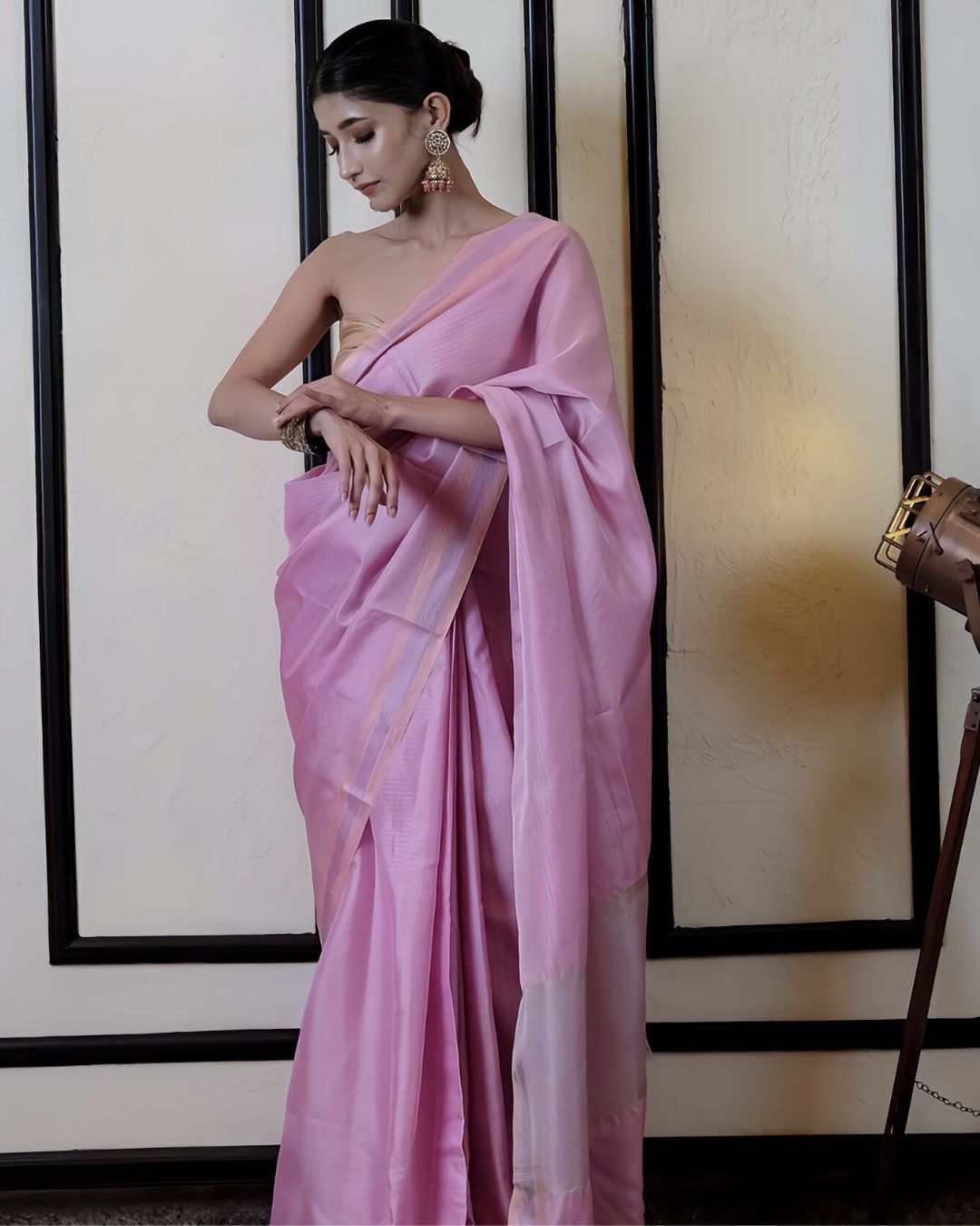 Riwaaz Lady Pink Tissue Banarasi Silk Saree