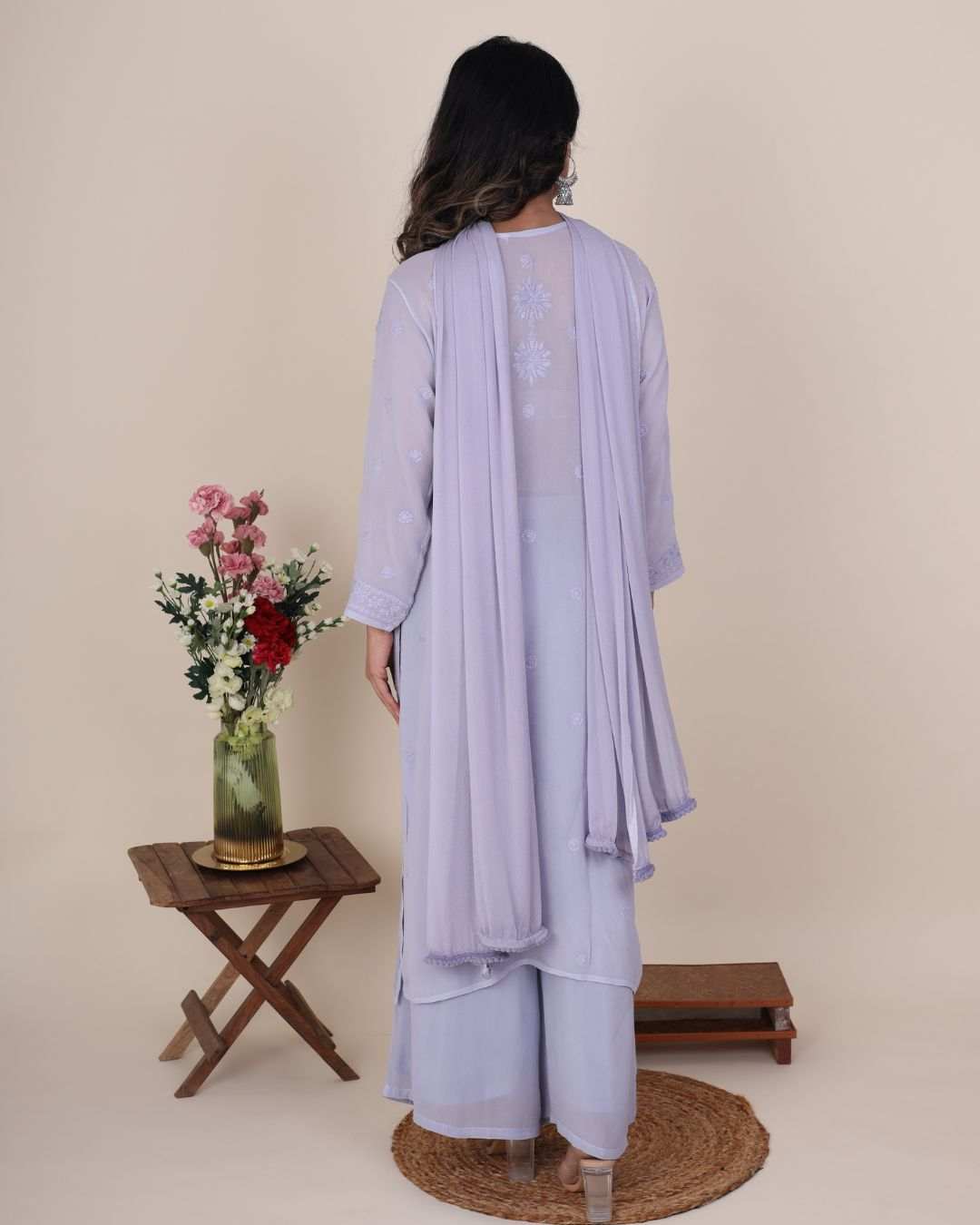 Aaliyah Blue Chiken Kurti Set