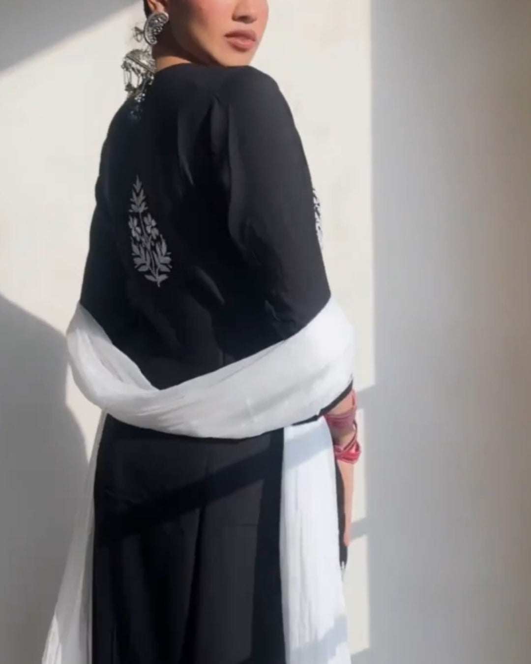 Anmol Dua in Our Black Chikankari Kurta Set