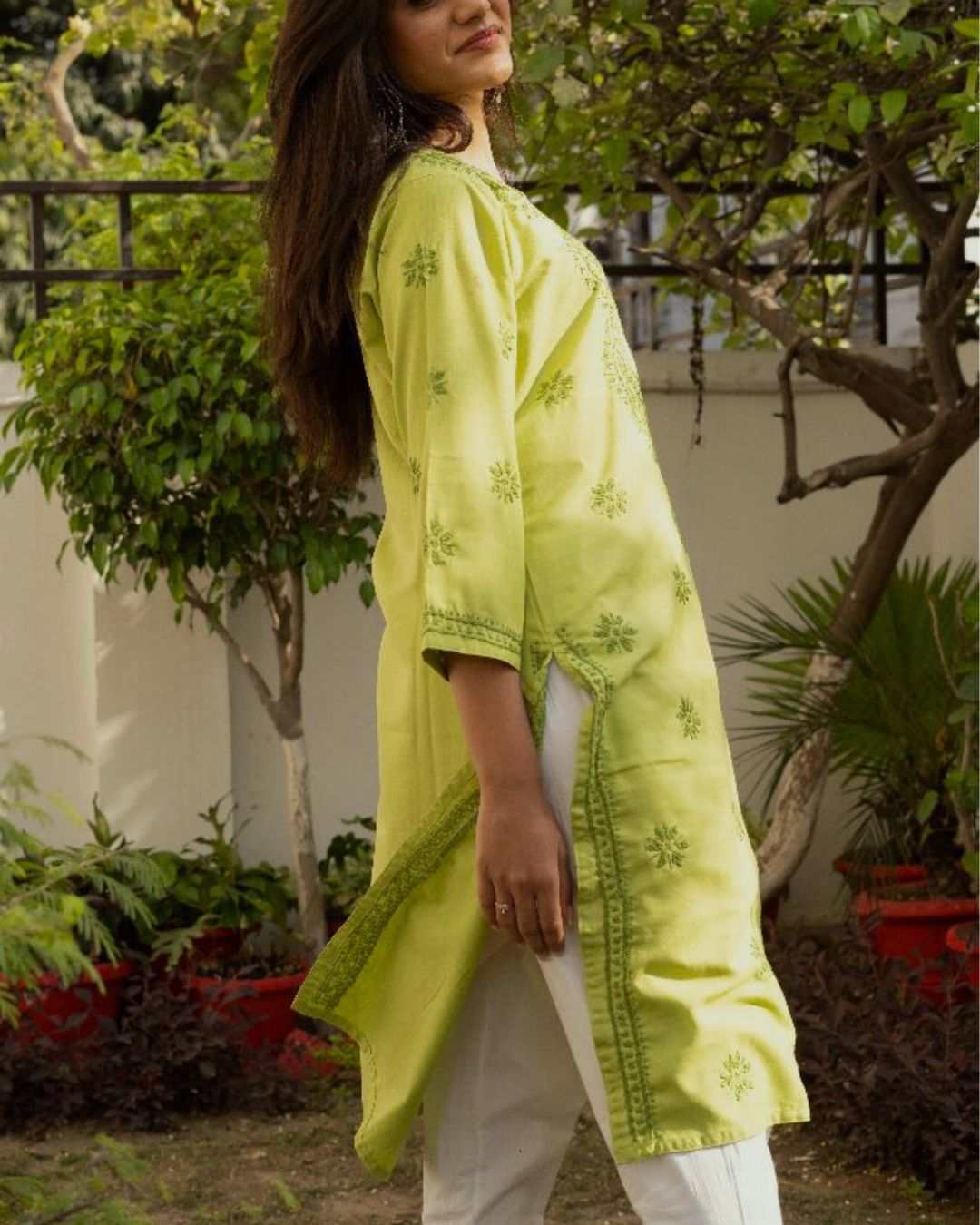 Women's Cotton chikan Kurta