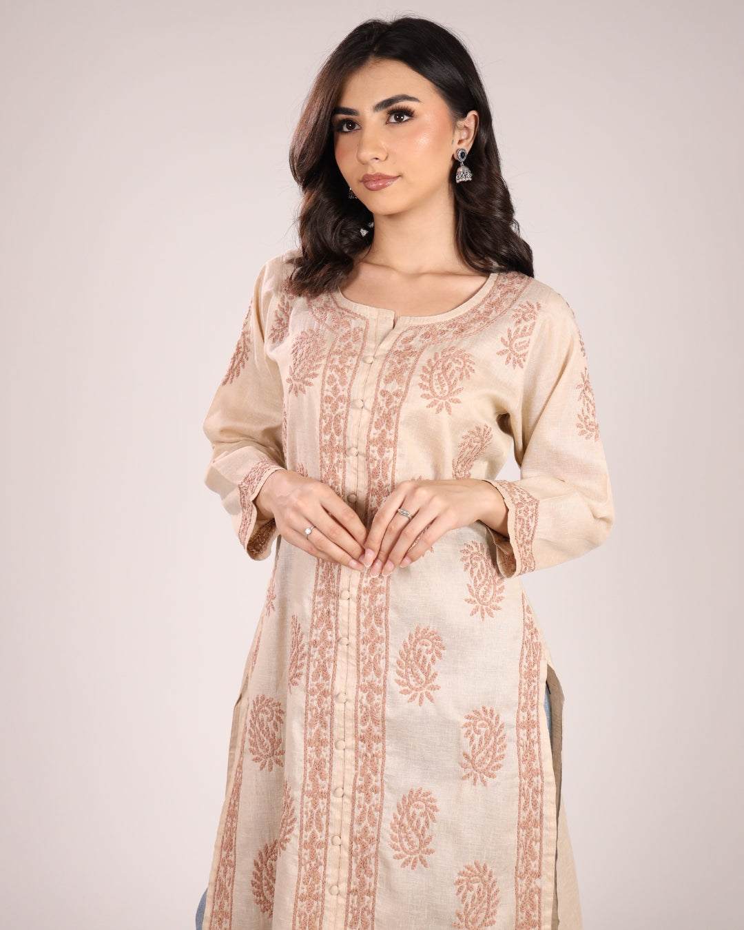 Cotton Chikankari Kurta For Women