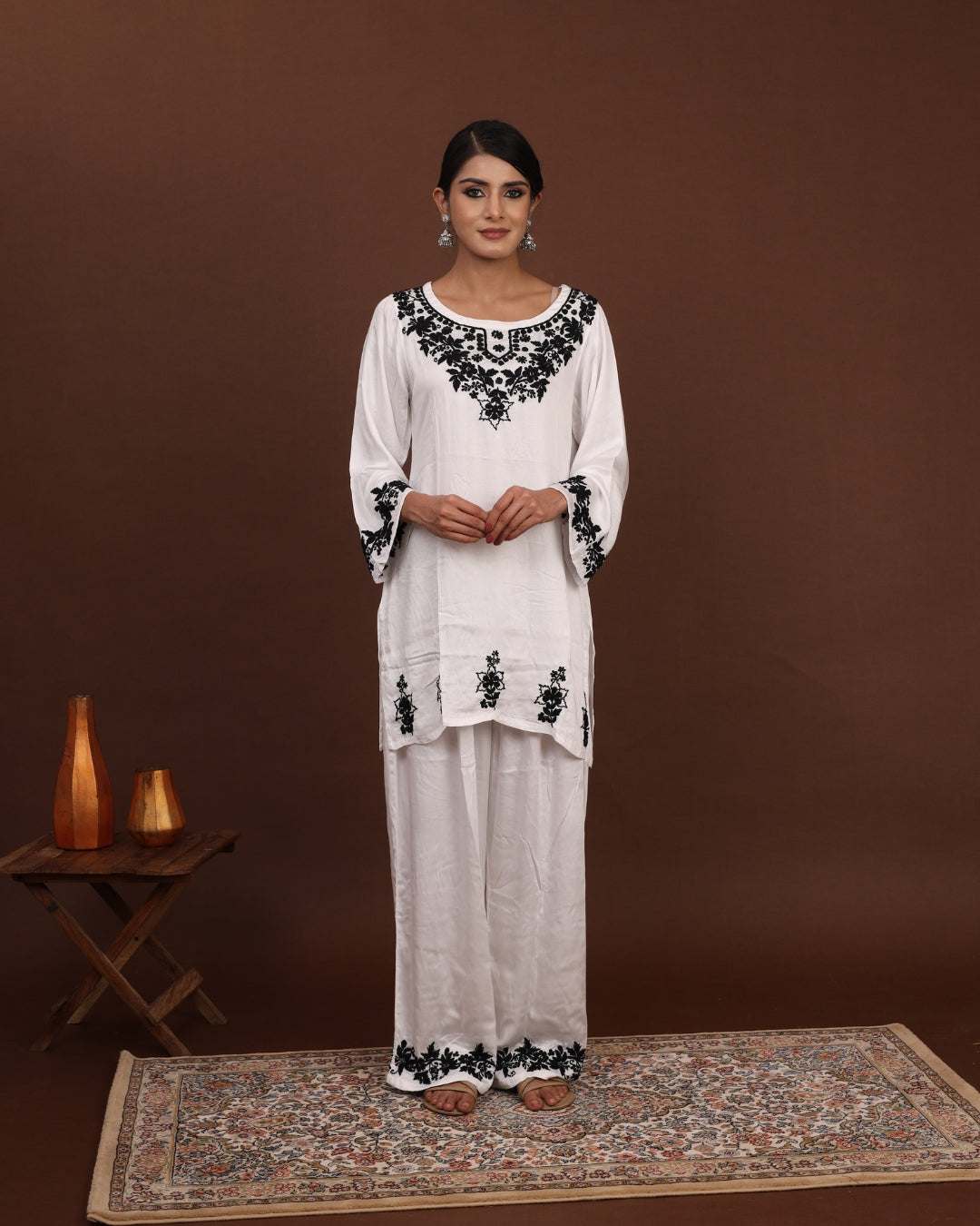 Co-ord Set Chikankari - Gulmohar
