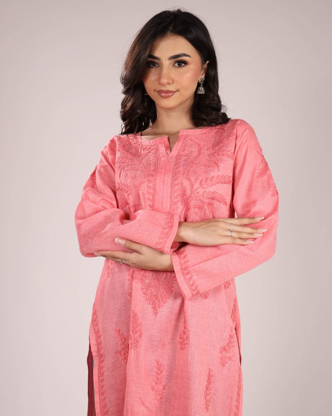 Cotton Chikan Kurti For Women