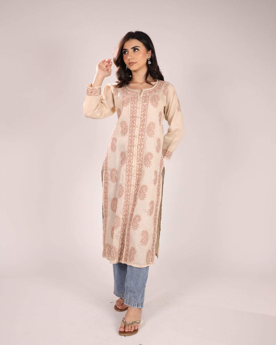 Cotton Chikankari Kurta For Women