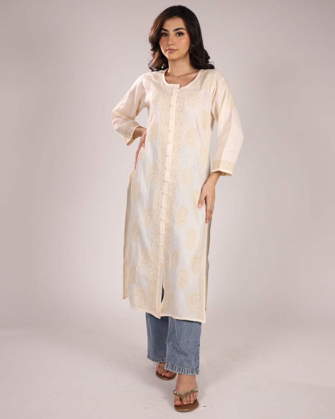 Yellow Chikankari Ladies Kurta