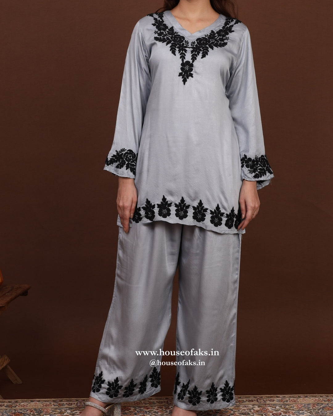 Gulmohar Shine Chikankari Co-ord Set
