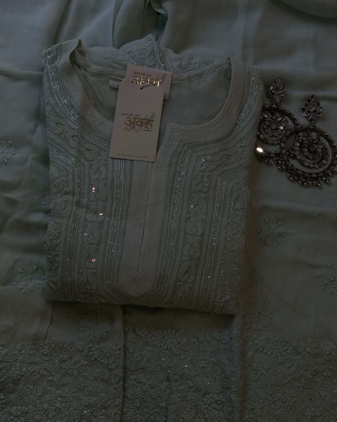 Chikankari Kurta set with Add-on 