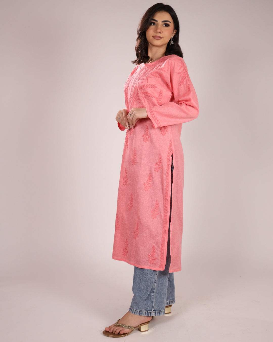 Cotton Chikan Kurti For Women