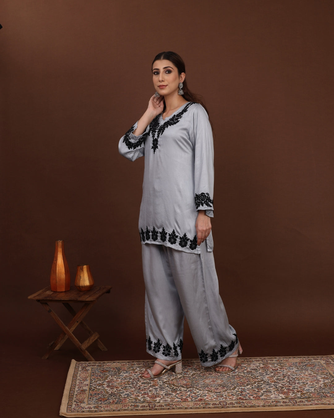 Gulmohar Shine Chikankari Co-ord Set