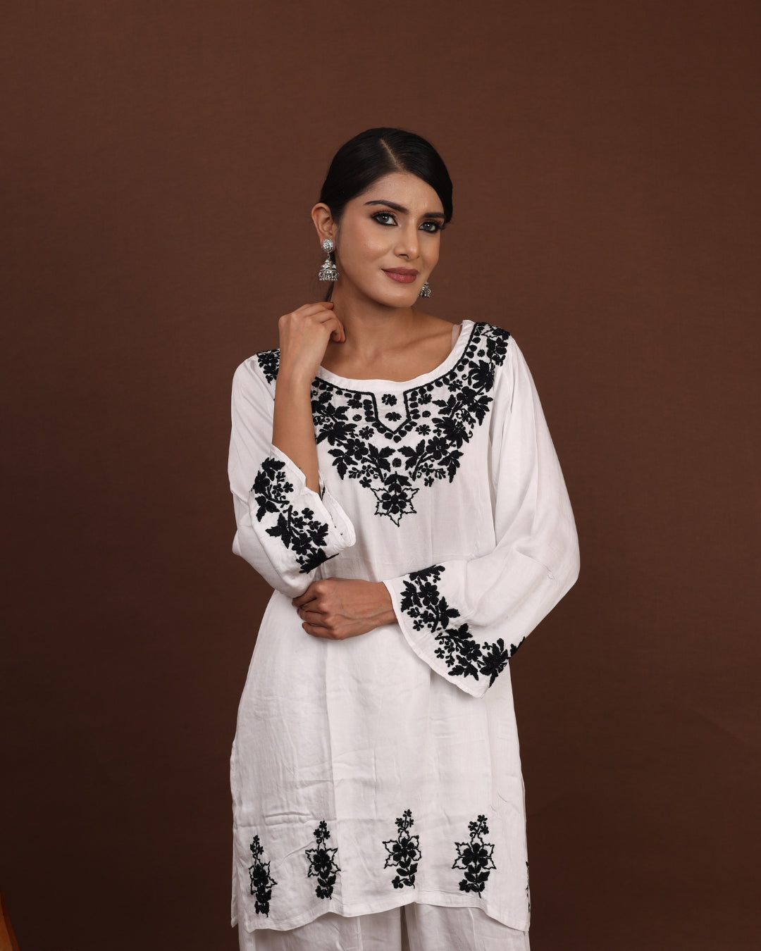 Gulmohar White Chikankari Co-ord Set 