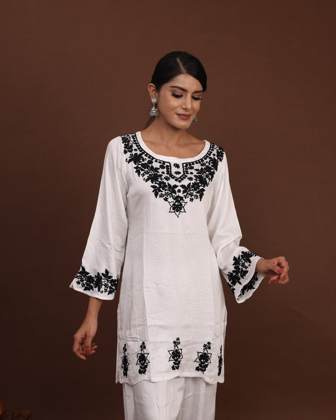 Gulmohar White Chikankari Co-ord Set 