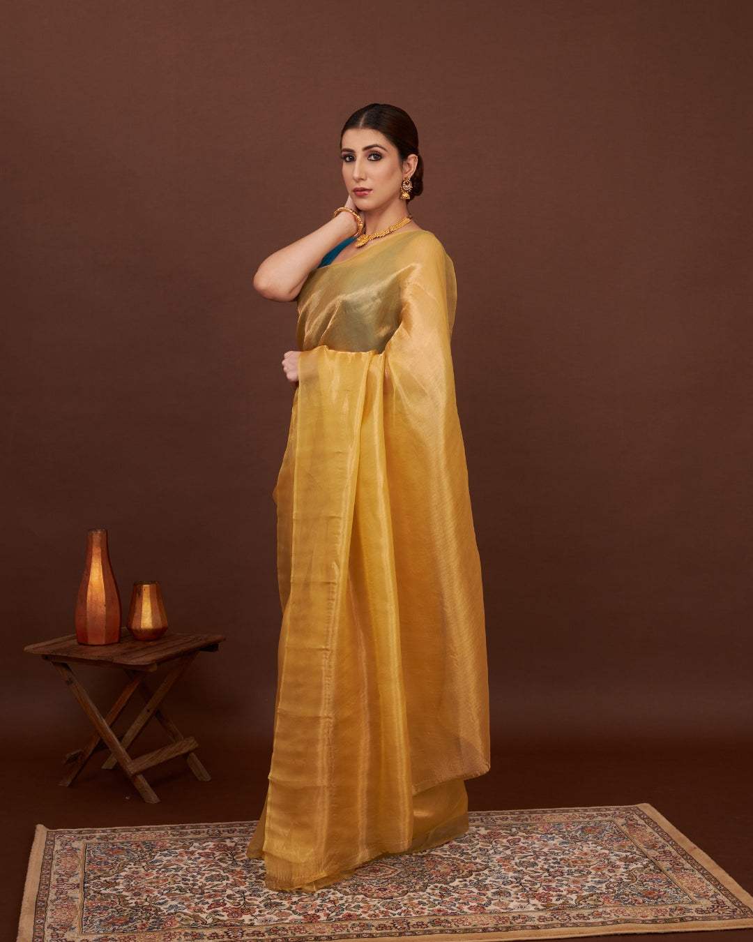 Banarasi Tissue Saree - Regal Gold