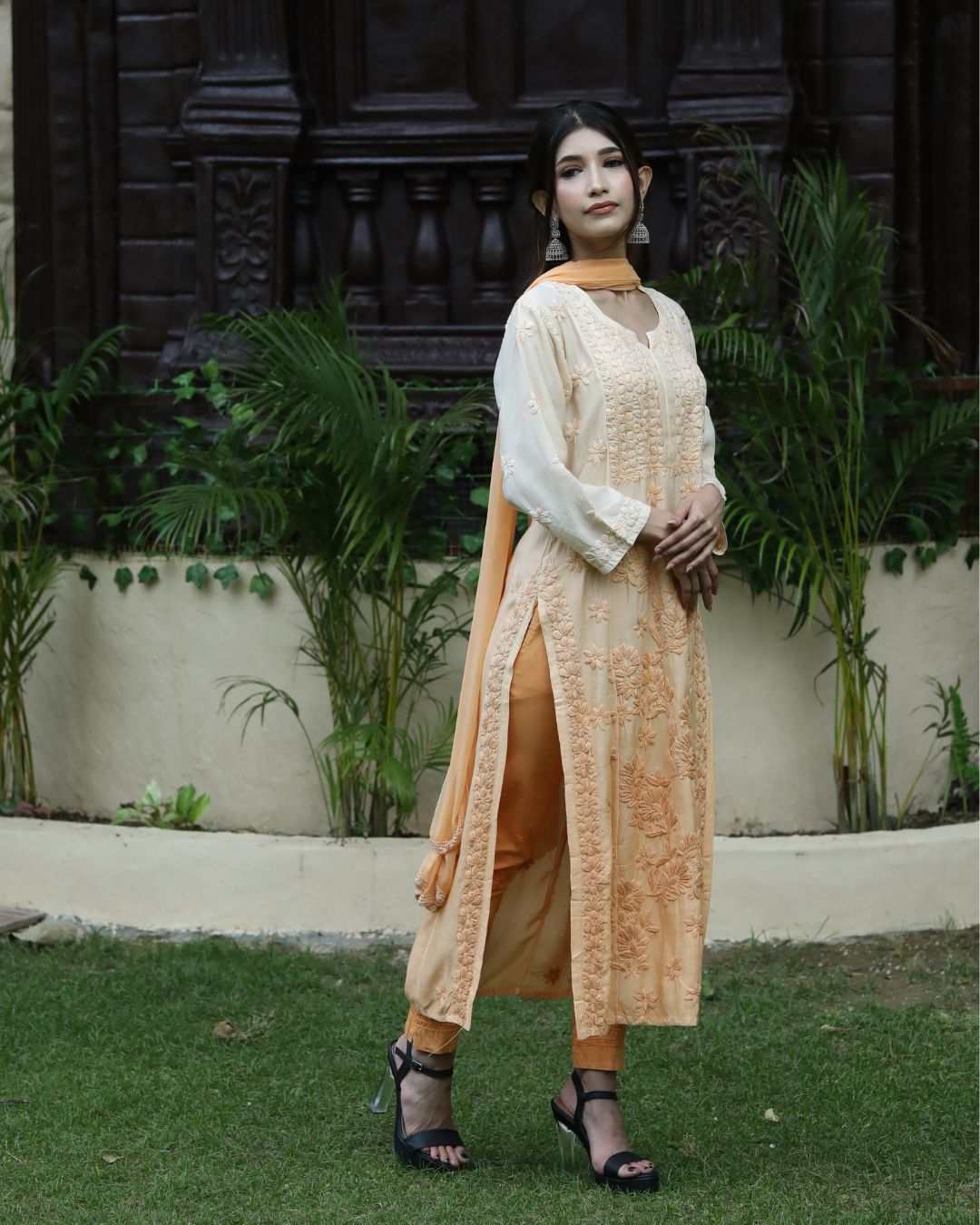 Gauhar Chikankari Yellow Kurta Set