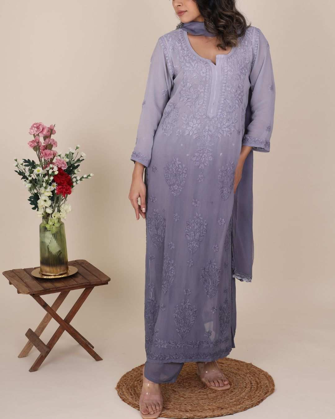 Heer Agate Chikankari Kurta Set