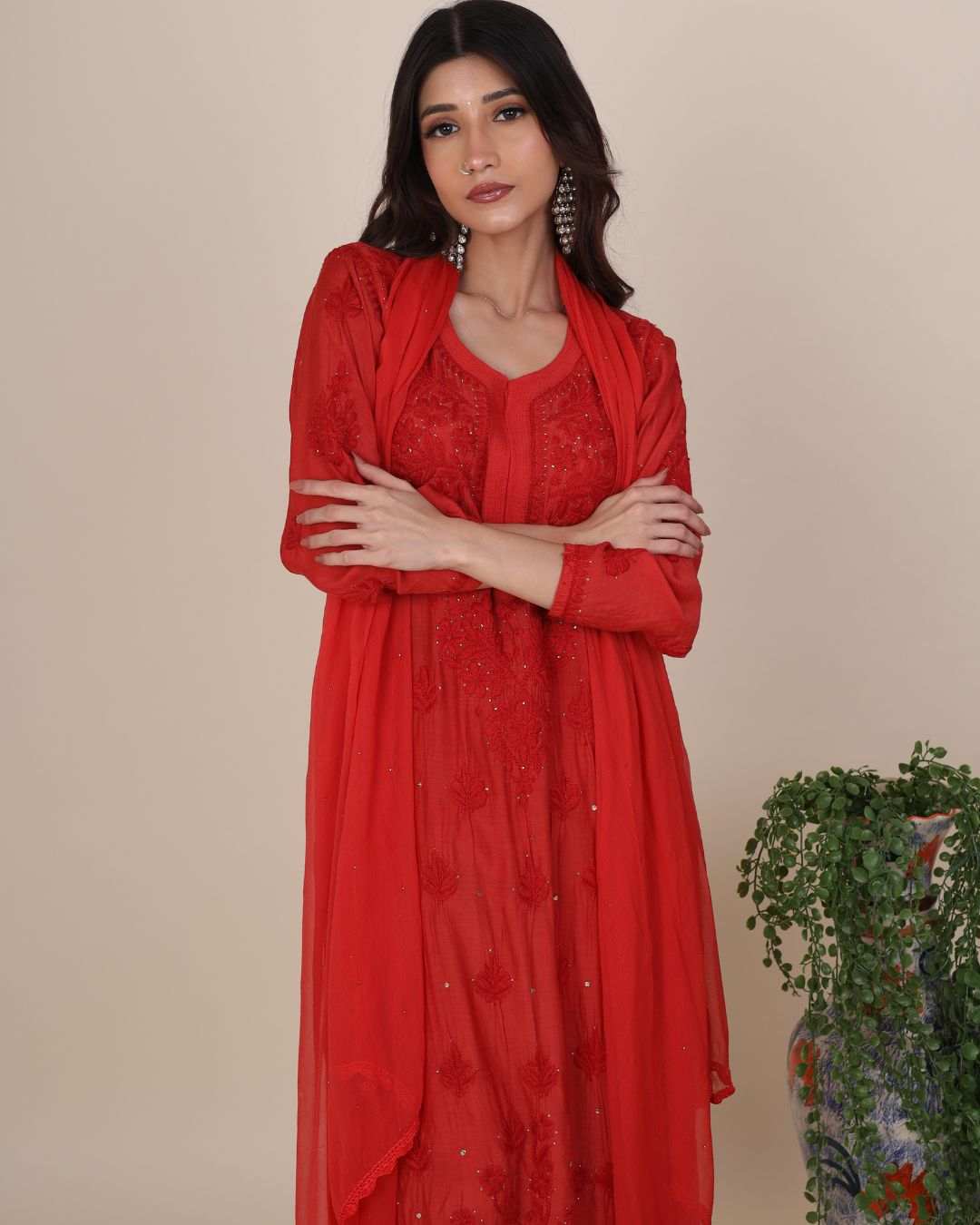 Gulaabo Crimson Red Kurta Set