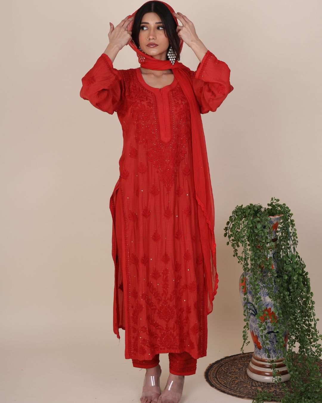 Gulaabo Crimson Red Kurta Set