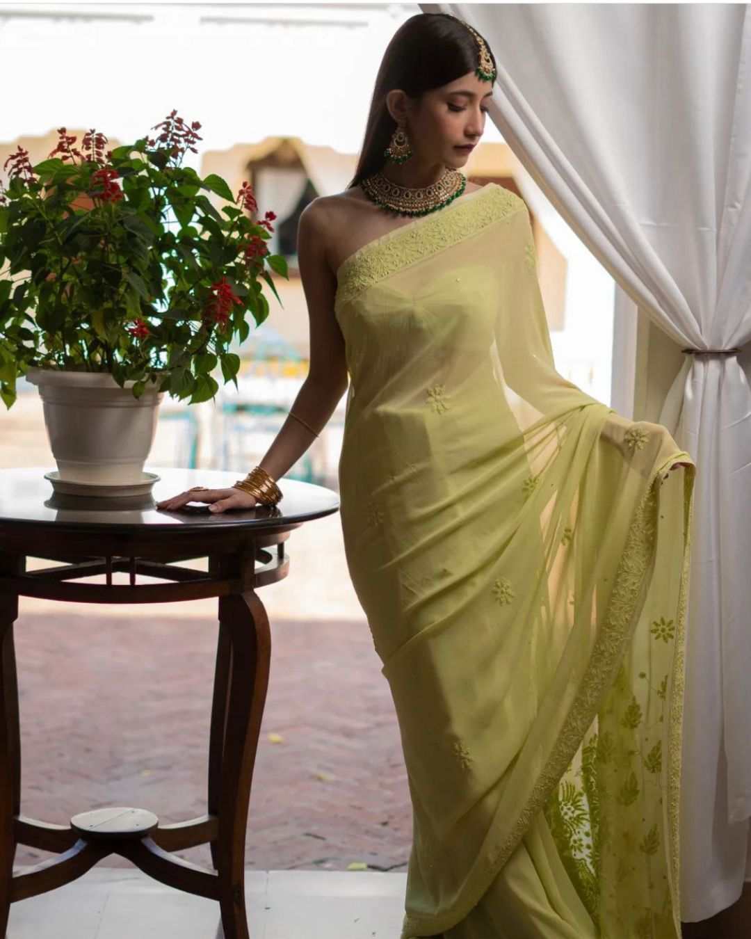 Nargis Hand Embroidered Chikankari Saree