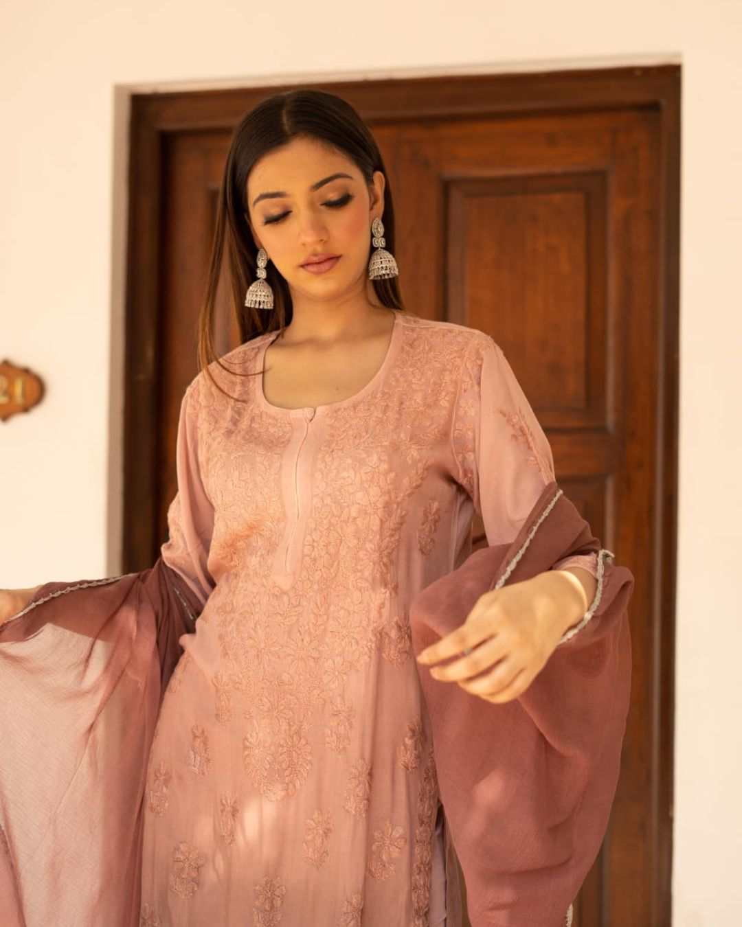 Falak Brown Ombre Set For Women