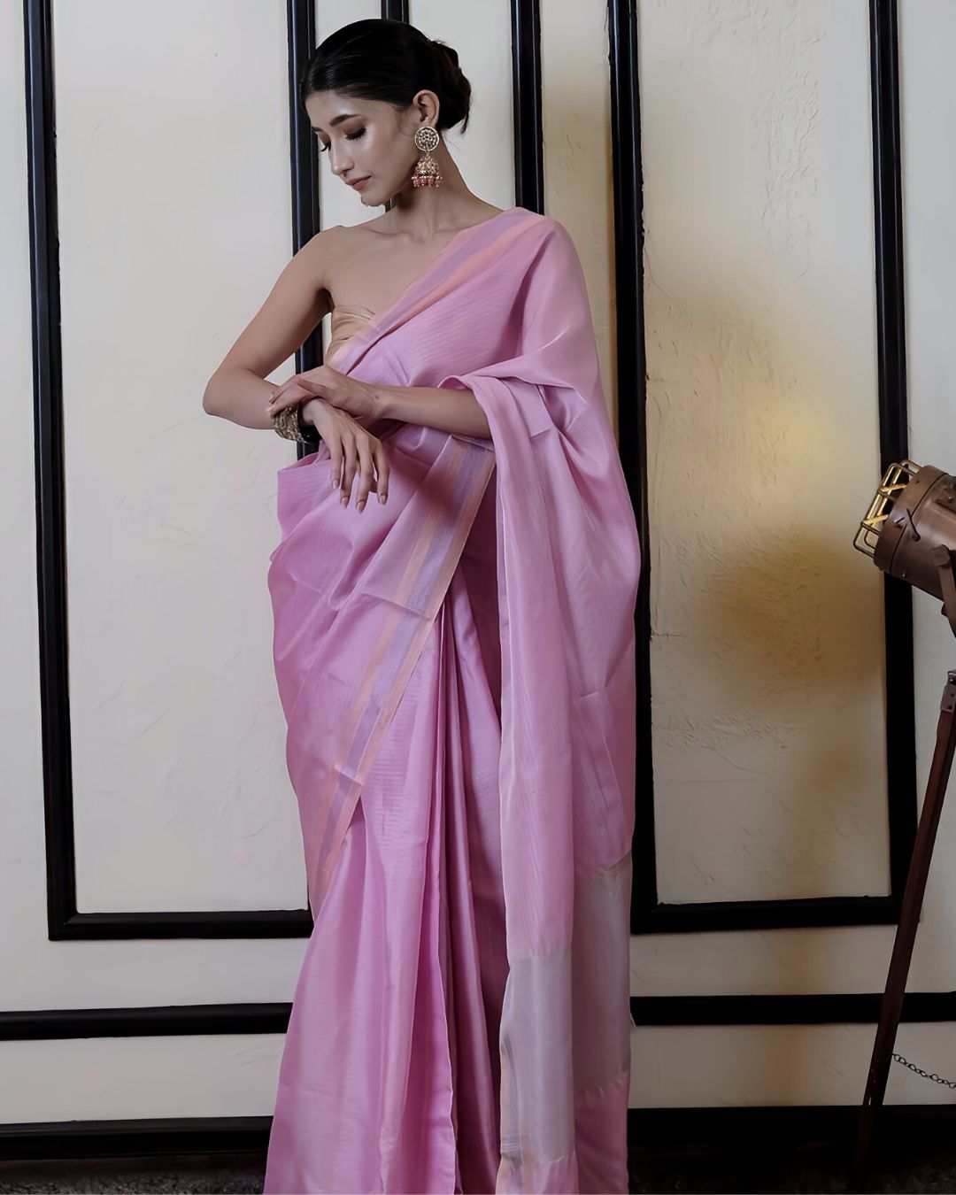 Riwaaz Lady Pink Tissue Banarasi Silk Saree 