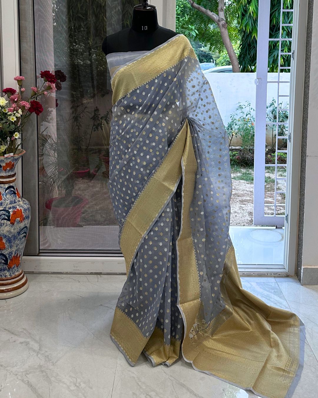 Handloom Jamdani Cotton Silk Saree 