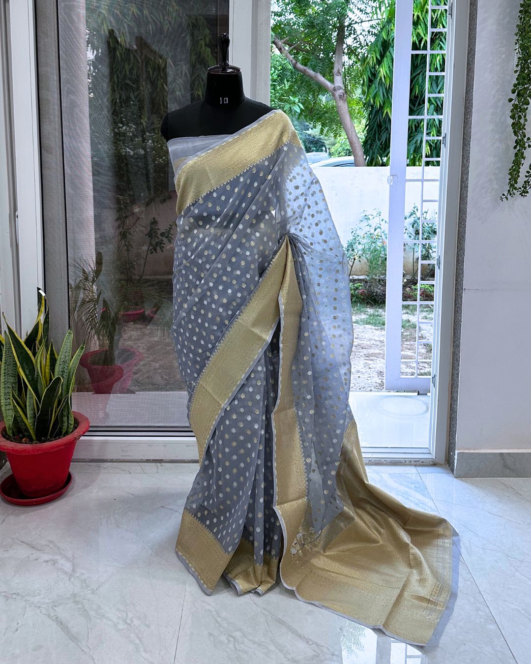 Handloom Jamdani Cotton Silk Saree 