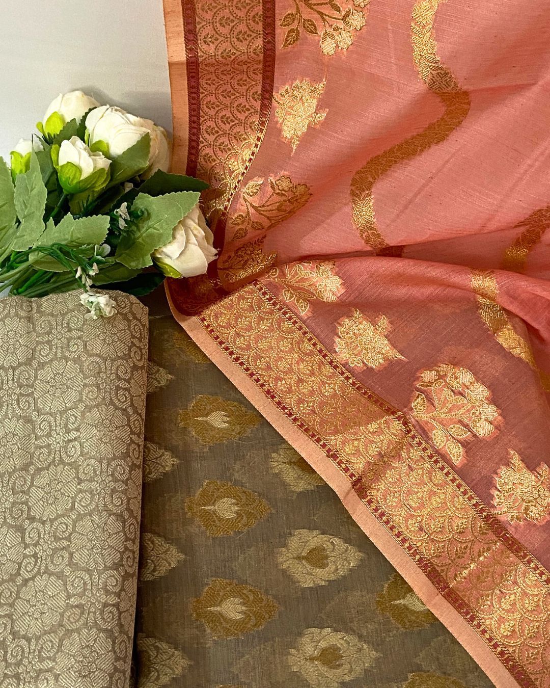 Handloom Banarasi Silk Suit Fabric 