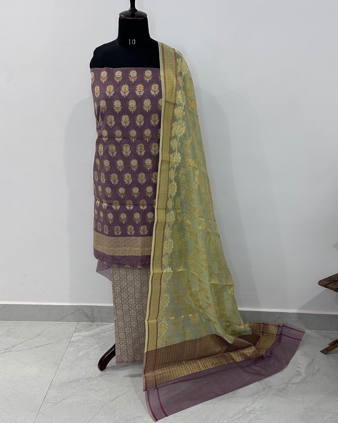 Handloom silk suit banarasi