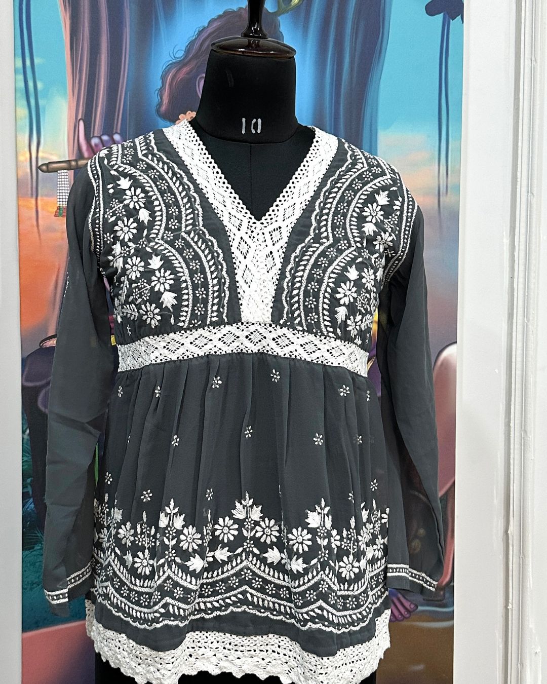 Georgette Lace Short Kurti 