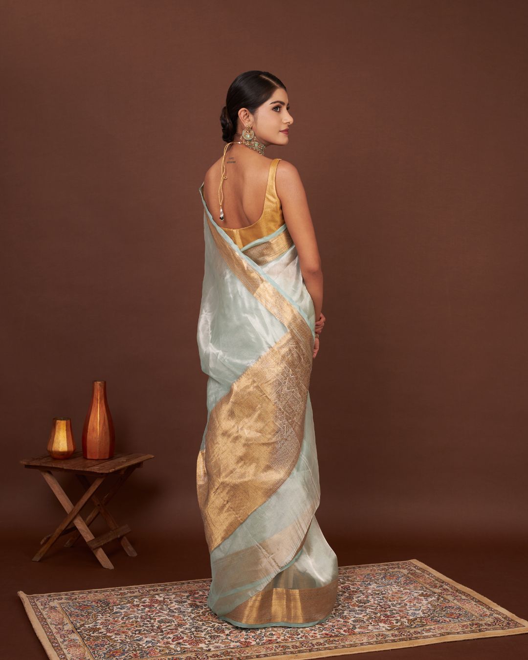 Regal Blue Tissue Silk Saree