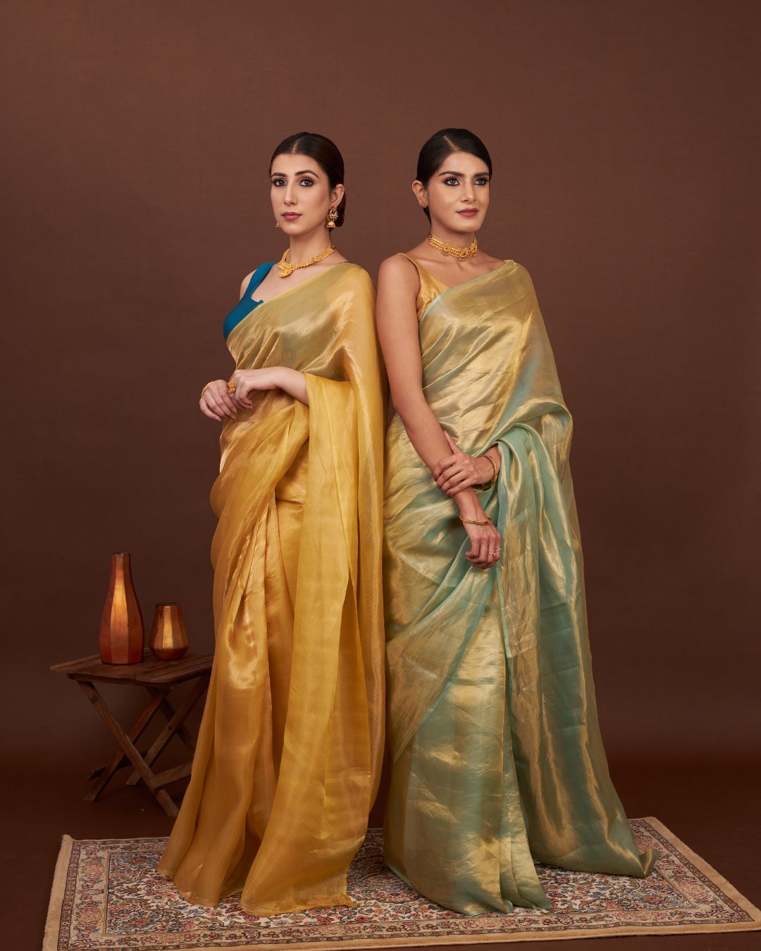 Sage Glow Pure Tissue Silk Saree