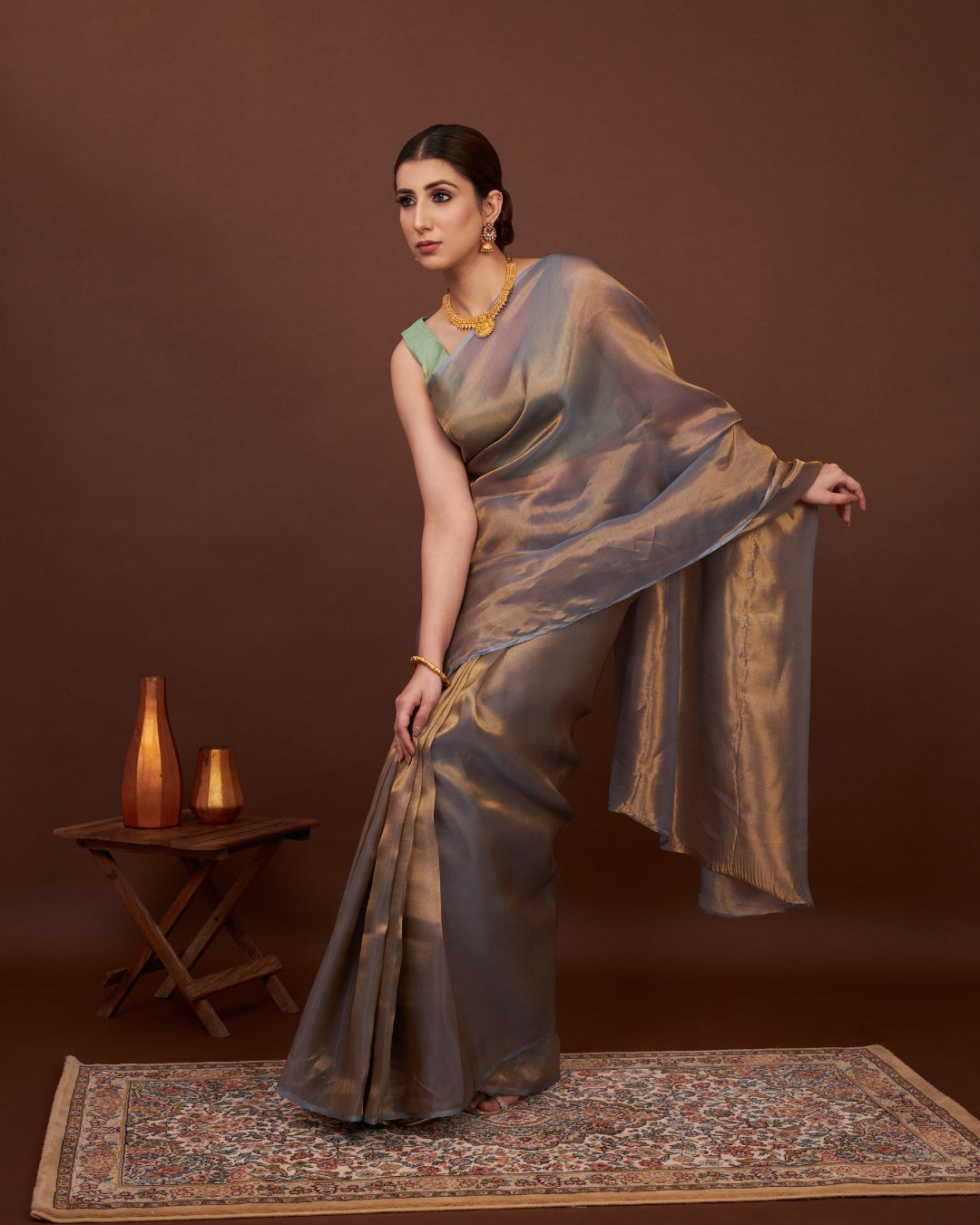 Regal Moonlit Grace Tissue Saree 