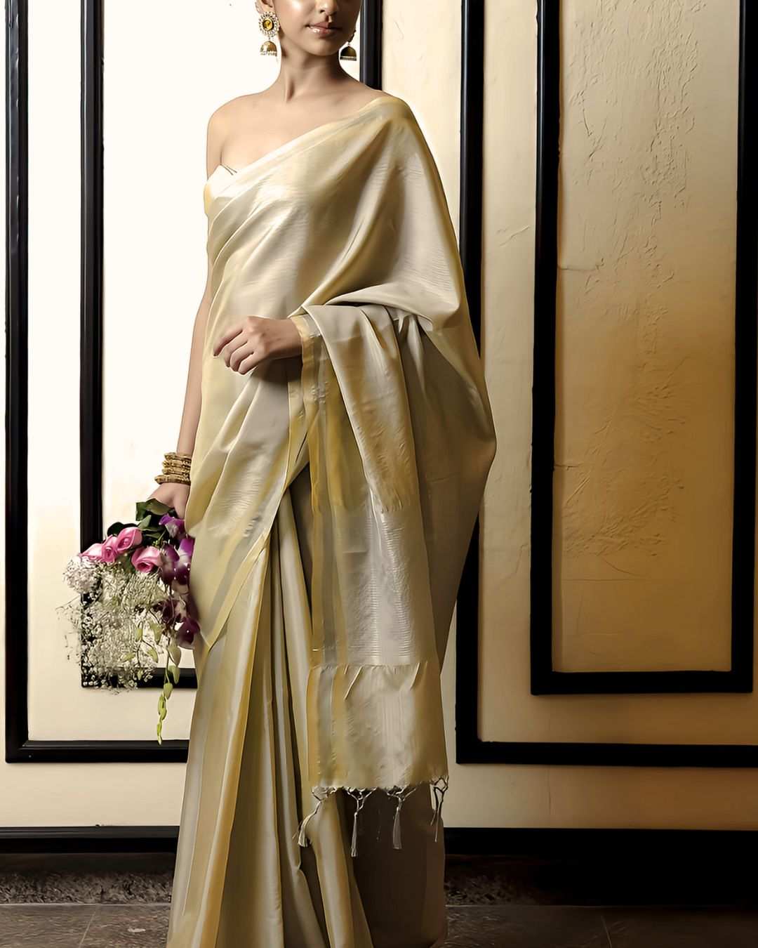 Sheen gold tissue banarasi saree