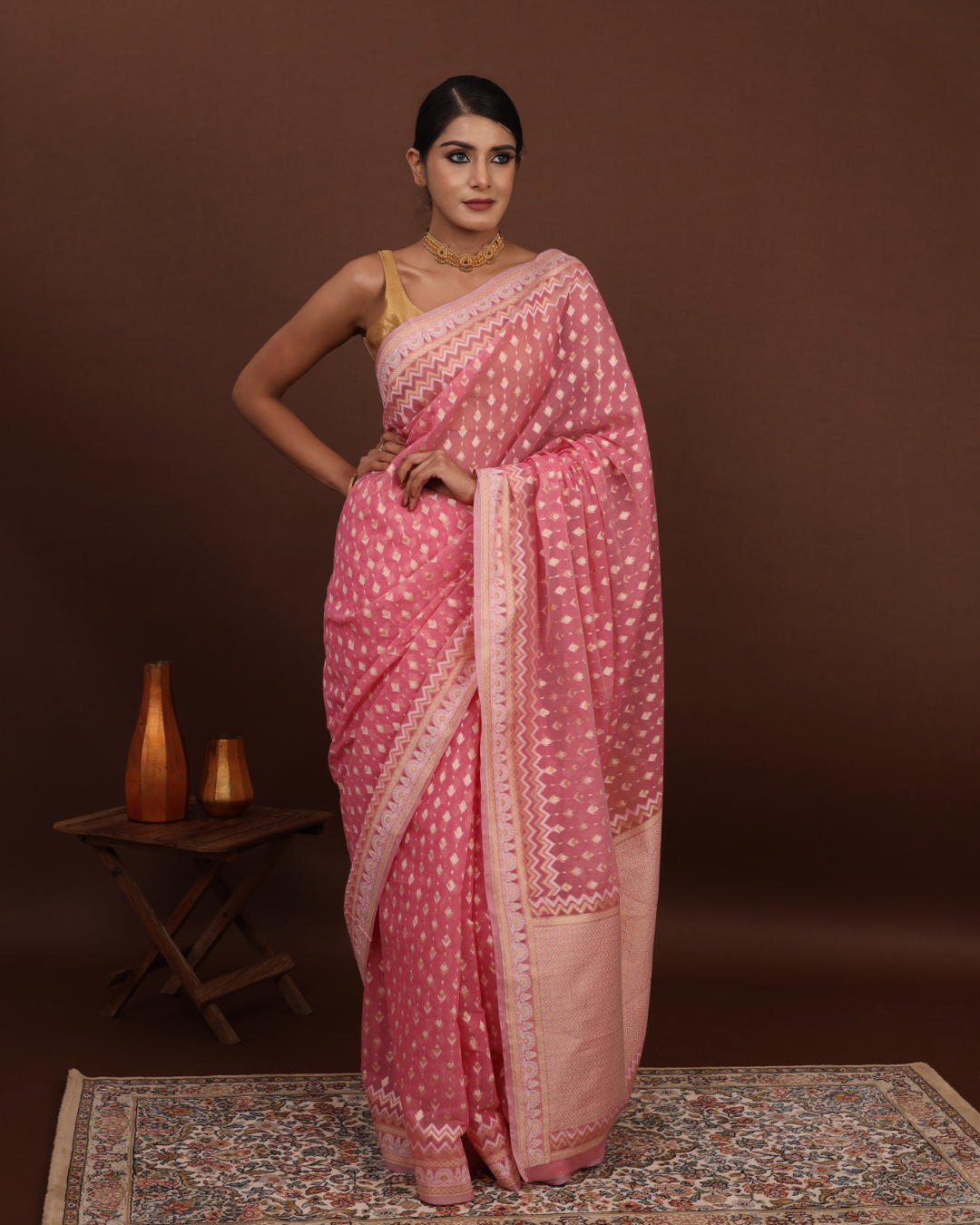 Handloom Banarasi Jamdani saree - | House of aks